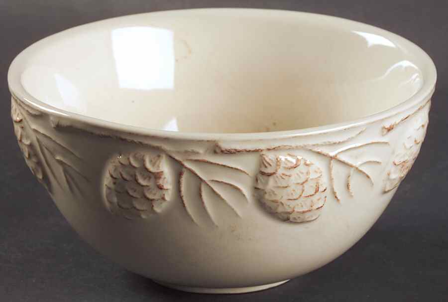 Holiday Pine Cone Cream 5" All Purpose Bowl by Home-1
