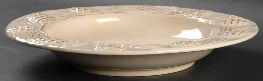 Holiday Pine Cone Cream 12" Pasta Serving Bowl by Home-1