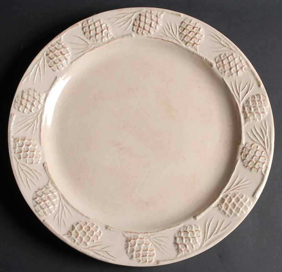 Holiday Pine Cone Cream 14" Chop Plate (Round Platter) by Home-1