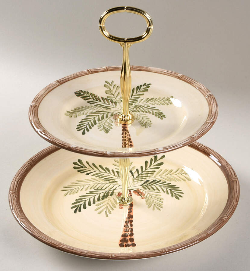 West Palm 6 5/8"-10"  2 Tiered Serving Tray (Dp, Sp) HC by Home Trends-1