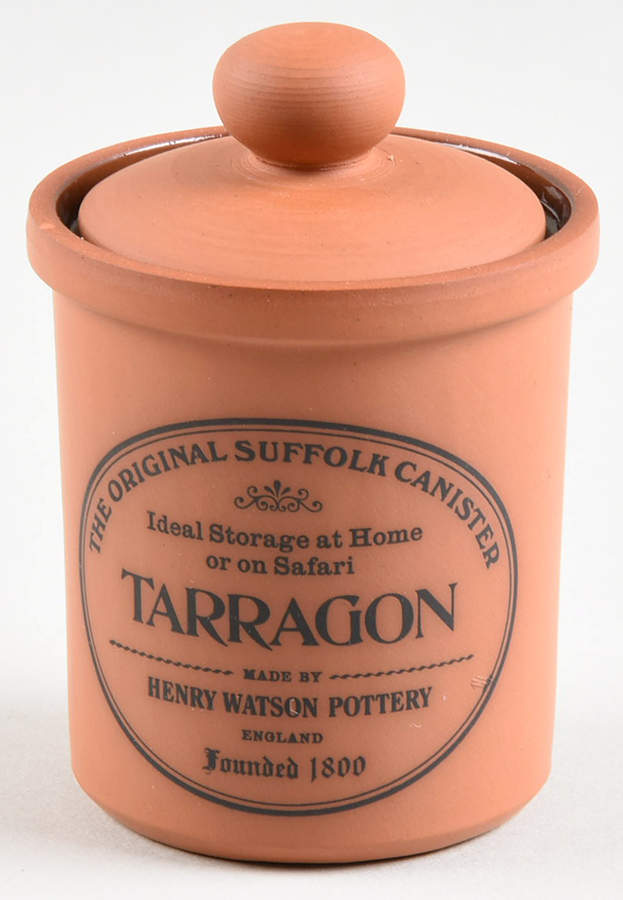 The Original Suffolk (Terra Cotta) Tarragon Spice Jar & Lid by Henry Watson-1