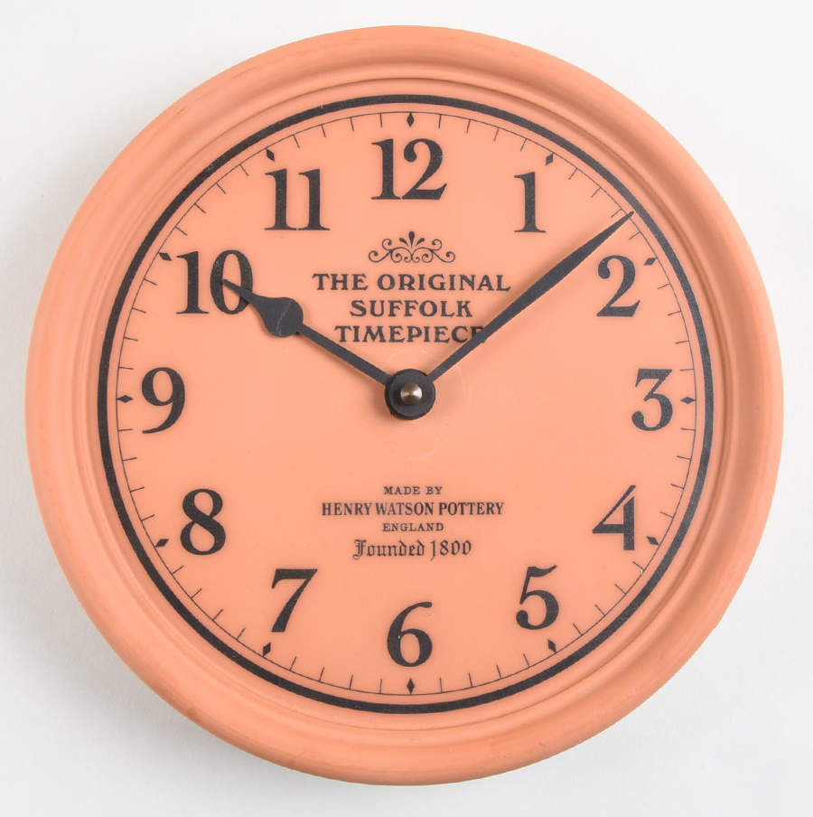 The Original Suffolk (Terra Cotta) Hanging Wall Clock by Henry Watson-1
