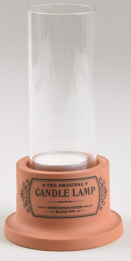 The Original Suffolk (Terra Cotta) Candle Lamp & Glass Globe by Henry Watson-1