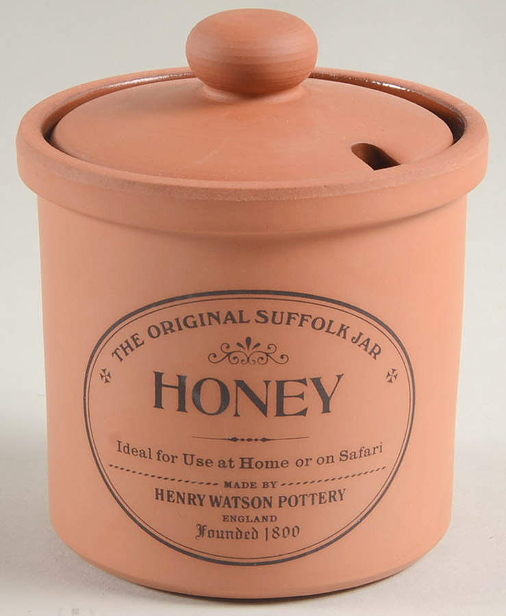 The Original Suffolk (Terra Cotta) Honey Pot & Lid by Henry Watson-1
