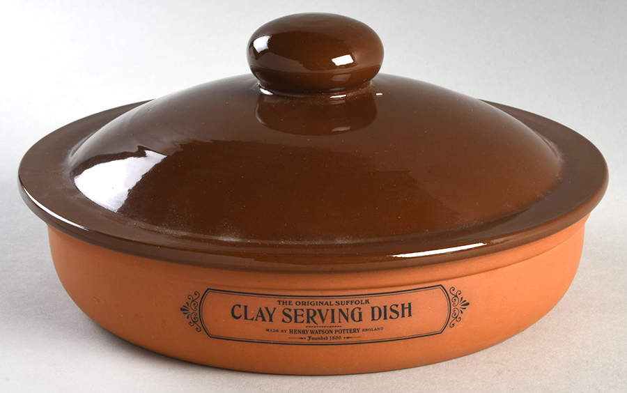 The Original Suffolk (Terra Cotta) Round Serving Dish & Lid by Henry Watson-1