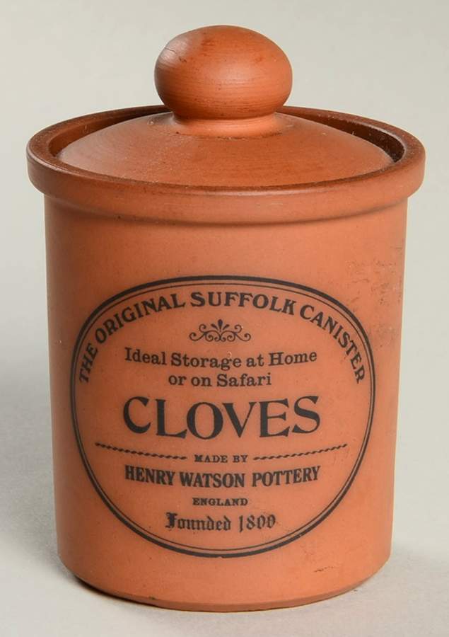 The Original Suffolk (Terra Cotta) Cloves Spice Jar & Lid by Henry Watson-1