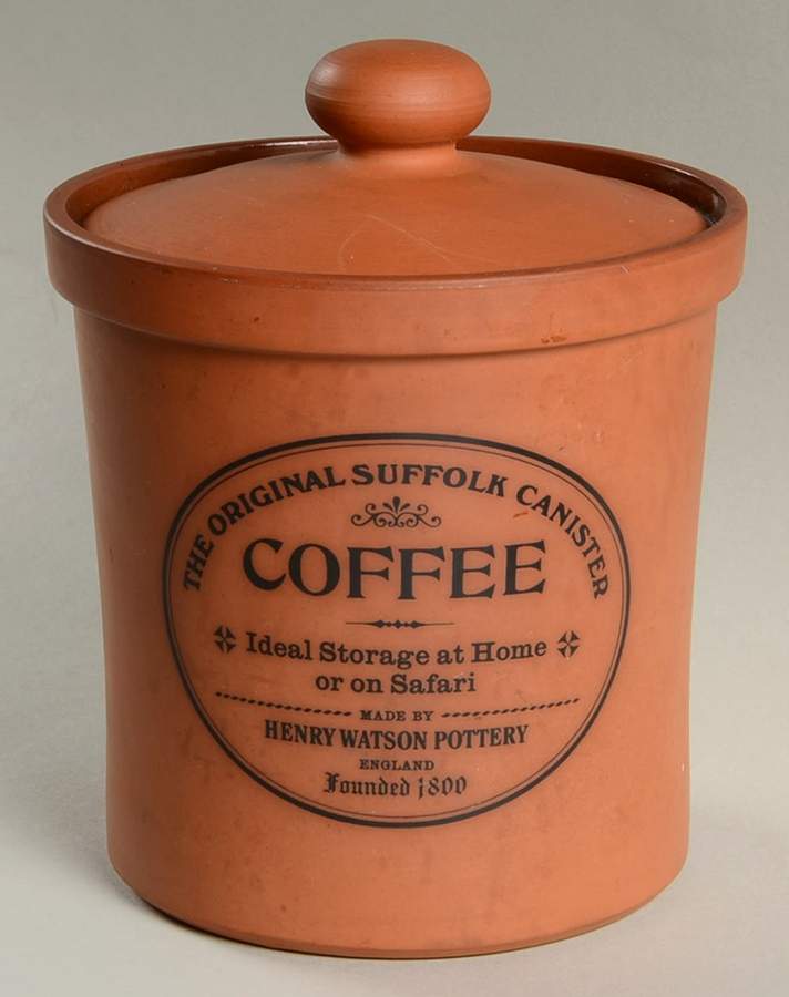 The Original Suffolk (Terra Cotta) Coffee Canister & Lid by Henry Watson-1