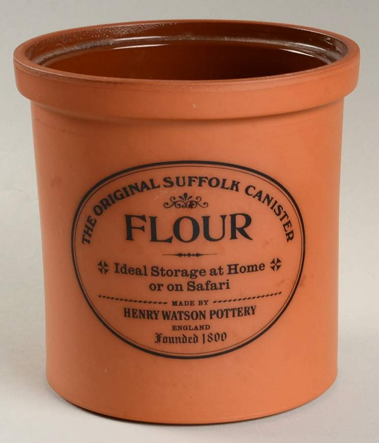 The Original Suffolk (Terra Cotta) Flour Canister No Lid by Henry Watson-1