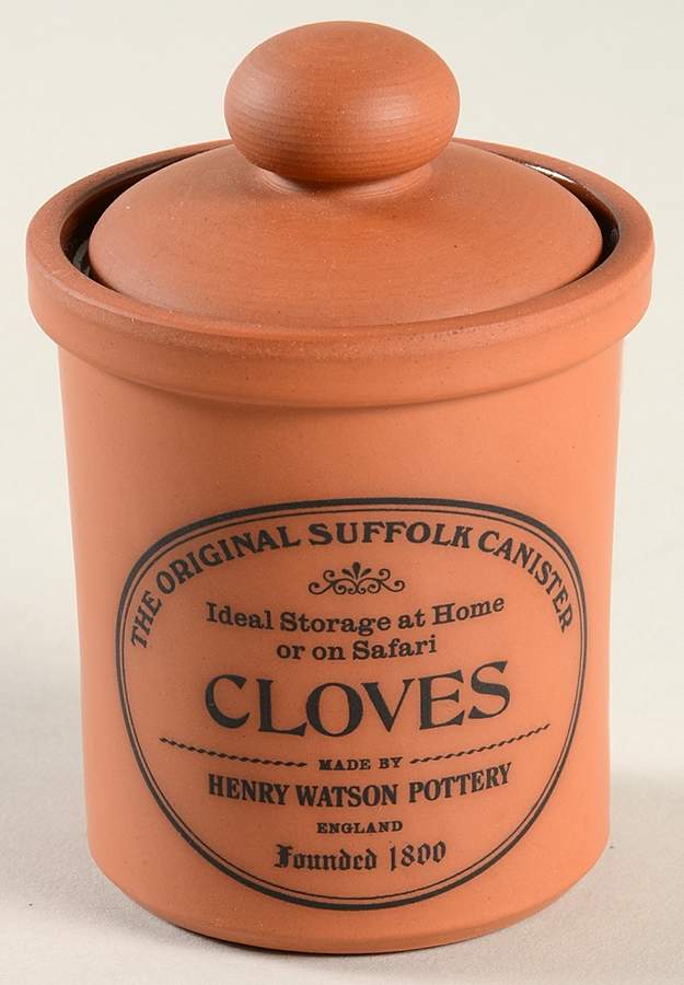 The Original Suffolk (Terra Cotta) Cloves Spice Jar & Lid by Henry Watson-1