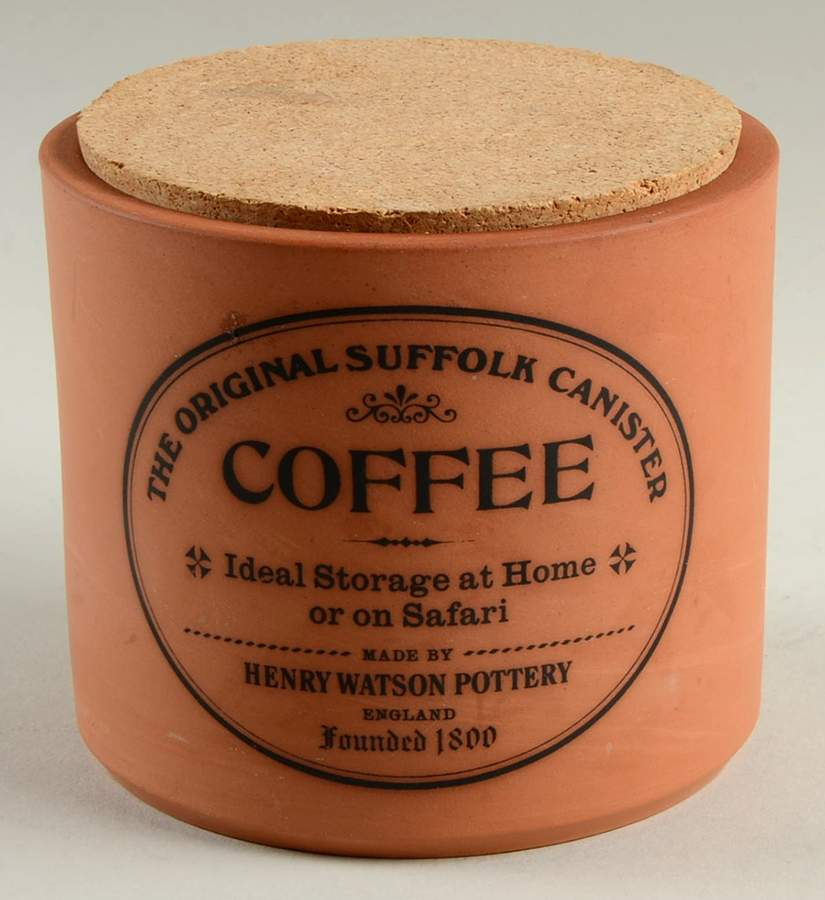The Original Suffolk (Terra Cotta) Coffee Canister & Cork Stopper by Henry Watson-1