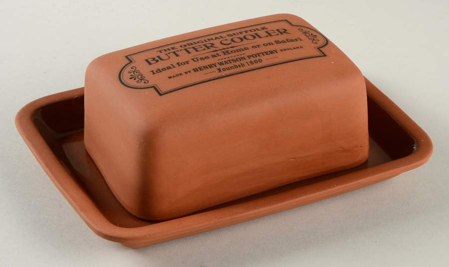 The Original Suffolk (Terra Cotta) Rectangular Covered Butter by Henry Watson-1