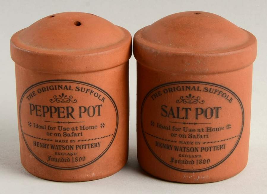 The Original Suffolk (Terra Cotta) Salt & Pepper Set by Henry Watson-1