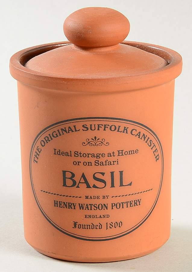 The Original Suffolk (Terra Cotta) Basil Spice Jar & Lid by Henry Watson-1