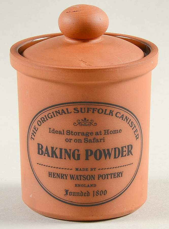 The Original Suffolk (Terra Cotta) Baking Powder Canister & Lid by Henry Watson-1