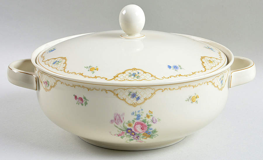 7470 (Cream Background) Round Covered Vegetable by Hutschenreuther-1