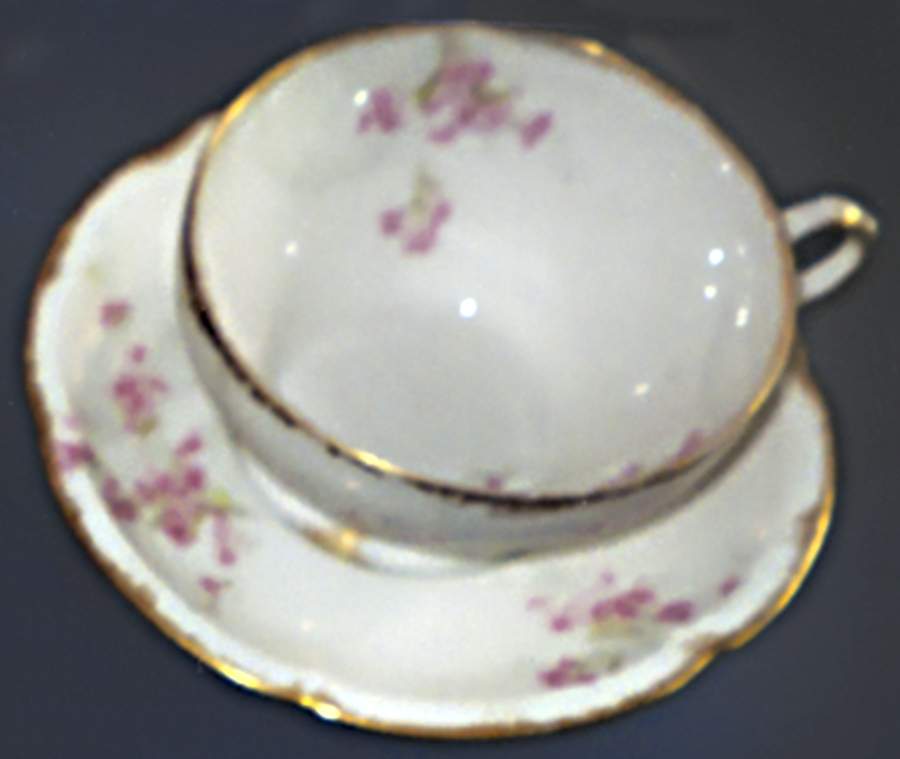H4687 Footed Cup & Saucer Set by Haviland-1