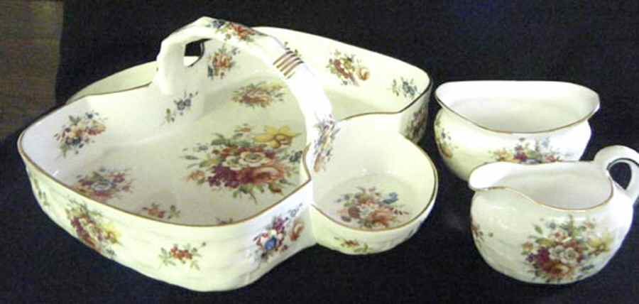 2441 Strawberry Basket W/Creamer & Open Sugar by Hammersley-1