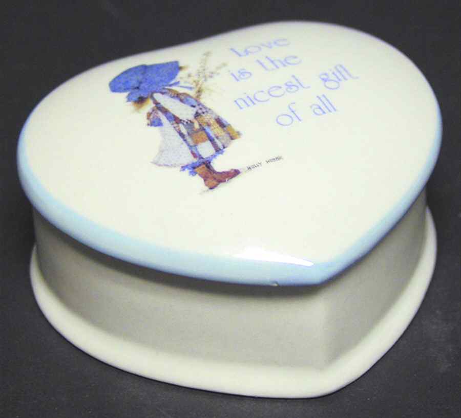 Blue Girl (Blue Trim) Small Heart Shape Box & Lid by Holly Hobbie-1