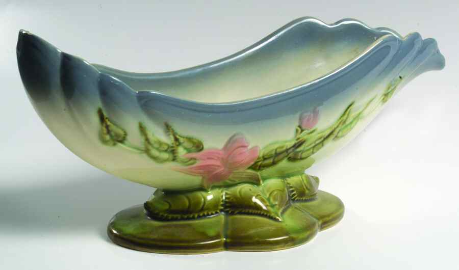Woodland Blue Green (Glossy) Centerpiece/Console Bowl by Hull-1