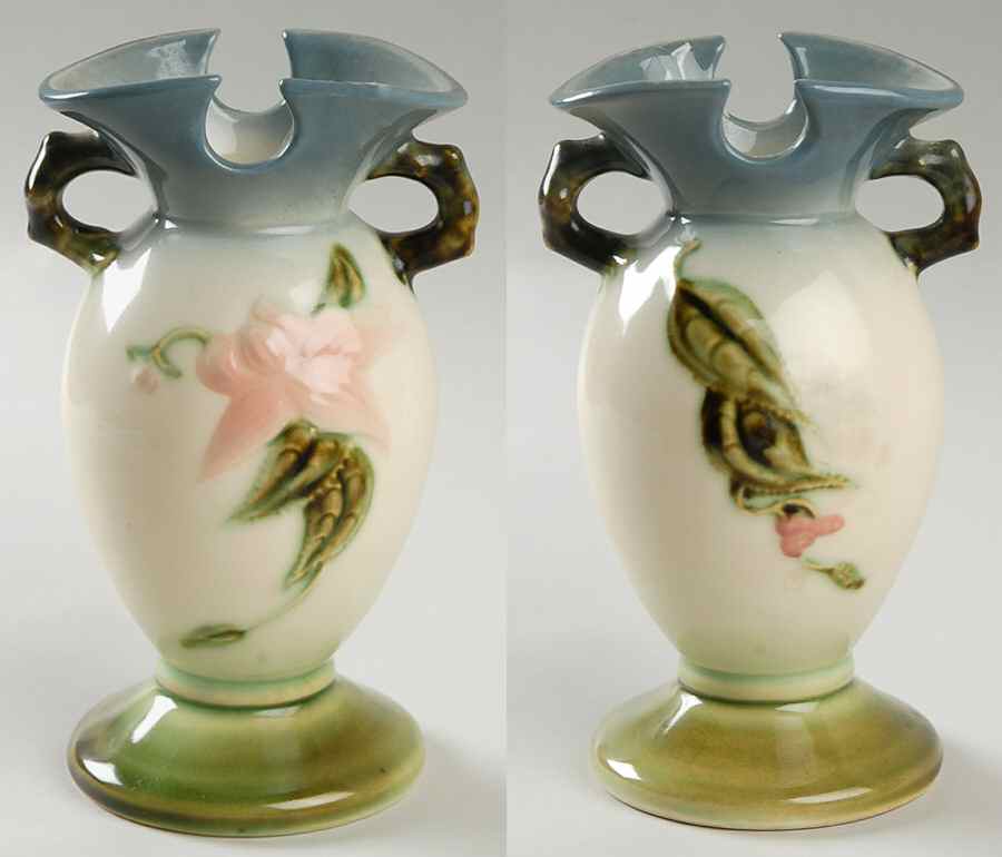 Woodland Blue Green (Glossy) 7" Handled Vase by Hull-1