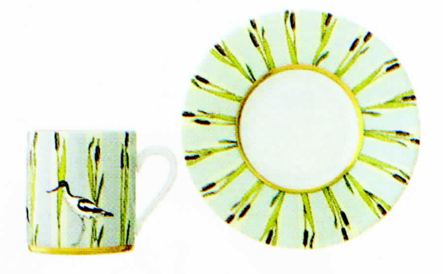 Les Matins de L'Etang Flat Demitasse Cup & Saucer Set by Hermes-1