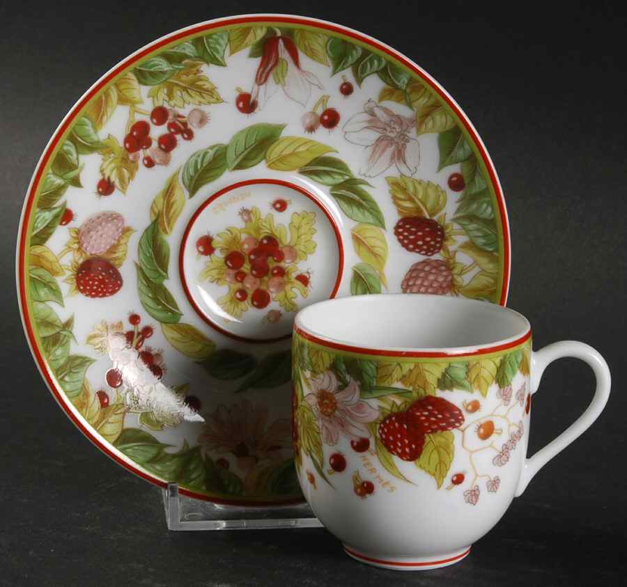 Le Jardin de Pythagore Flat Demitasse Cup & Saucer Set by Hermes-1