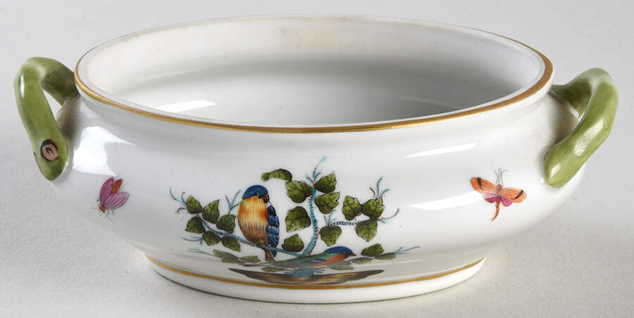 Antique Rothschild Bird (So) Mini Tureen No Lid by Herend-1
