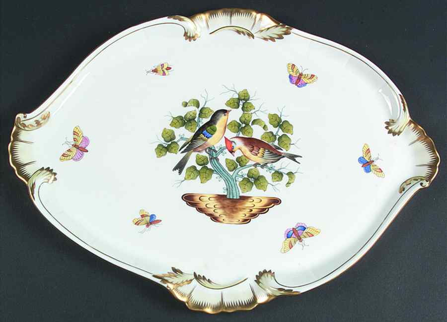 Antique Rothschild Bird (So) 17" Mocha Tray (For Mocha Set) by Herend-1