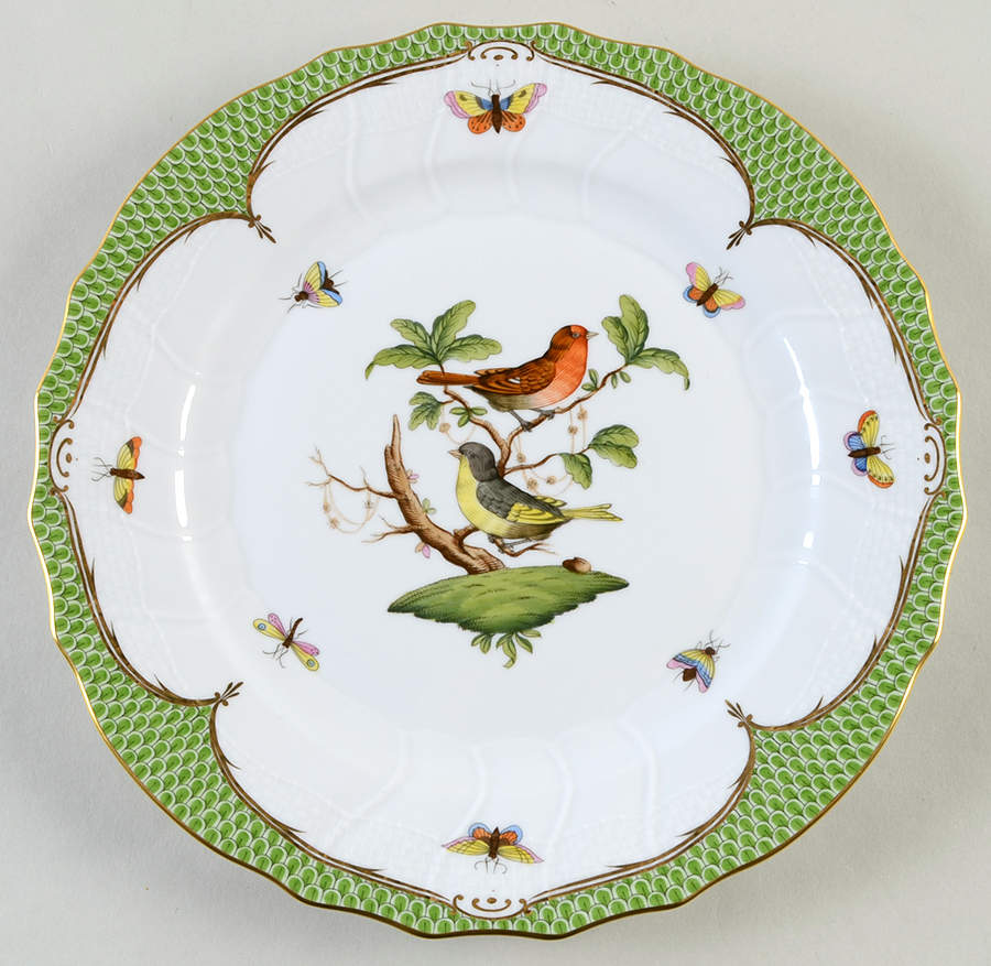 Rothschild Bird Green Border (ROEV) Dinner Plate by Herend-1