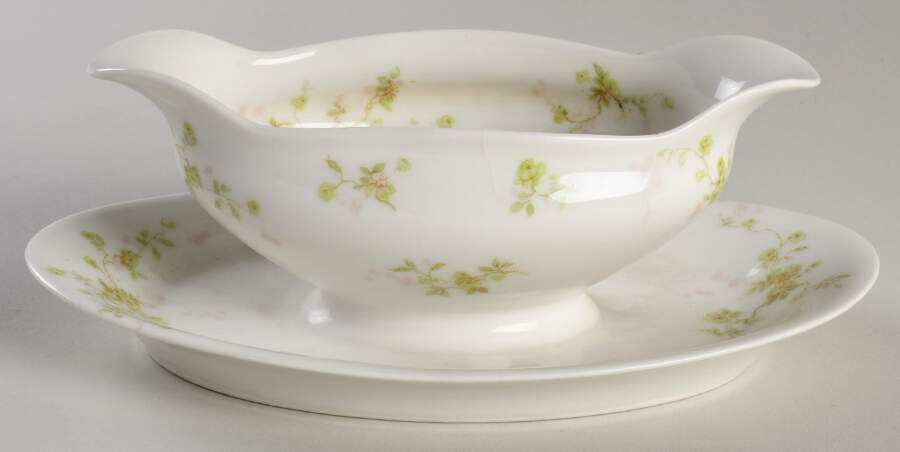 Schleiger 1233-5 Gravy Boat with Attached Underplate by Haviland-1