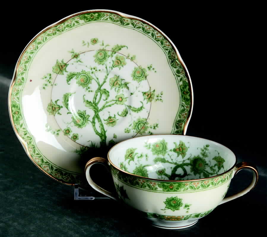 Bonneval (Cream Rim, Isle de France) Flat Bouillon Cup & Saucer by Haviland-1