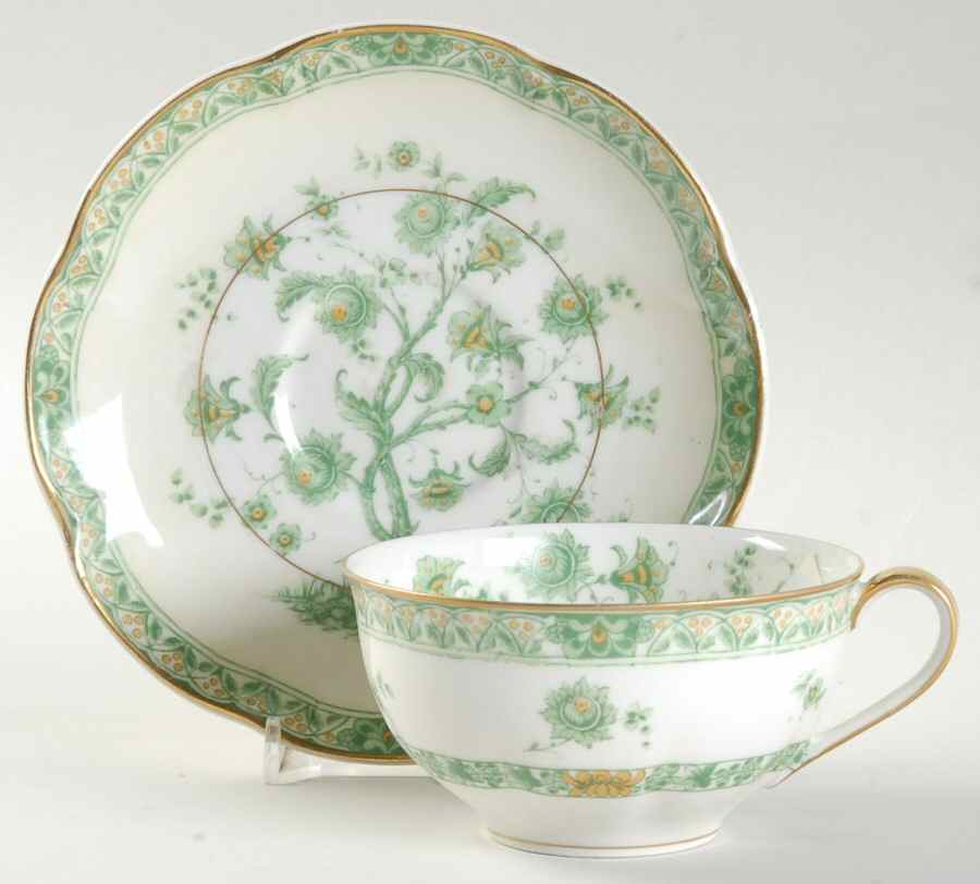 Bonneval (Cream Rim, Isle de France) Flat Cup & Saucer Set by Haviland-1