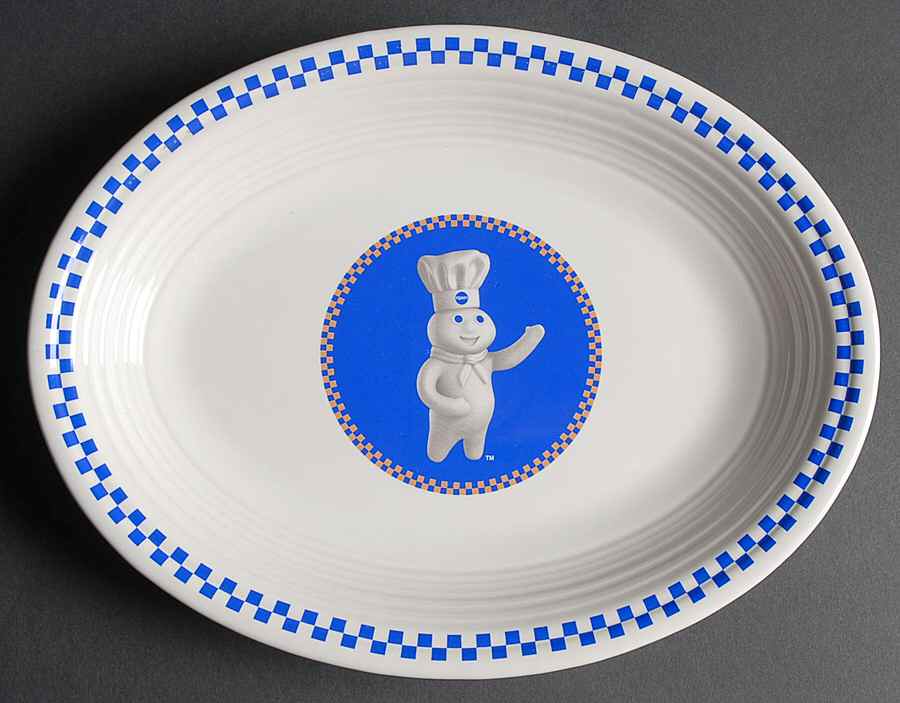 Fiesta Pillsbury Doughboy 11" Oval Serving Platter by Homer Laughlin -1