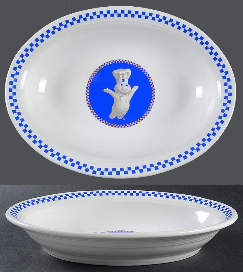 Fiesta Pillsbury Doughboy 12" Oval Vegetable Bowl by Homer Laughlin -1