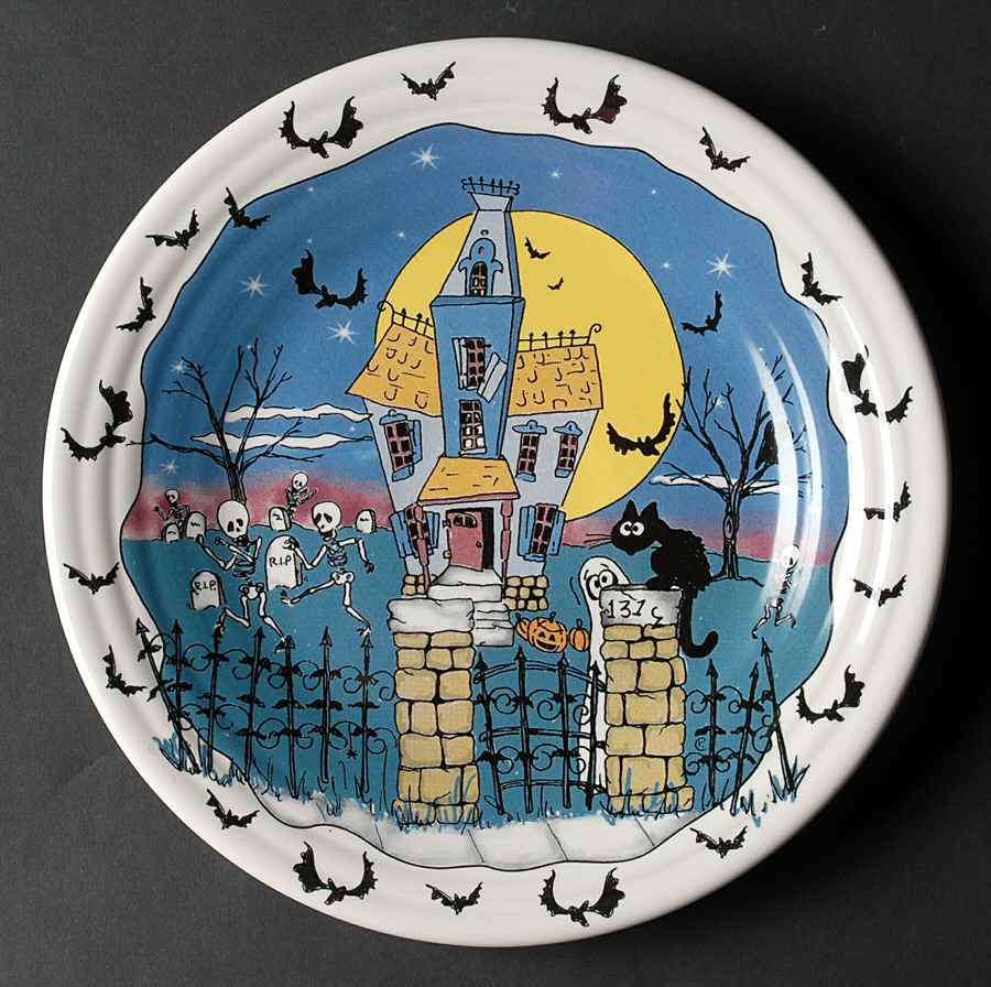 Fiesta Halloween Night Luncheon Plate by Homer Laughlin -1