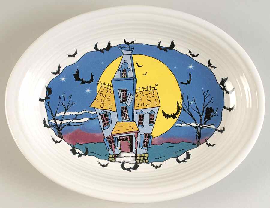 Fiesta Halloween Night 11" Oval Serving Platter by Homer Laughlin -1