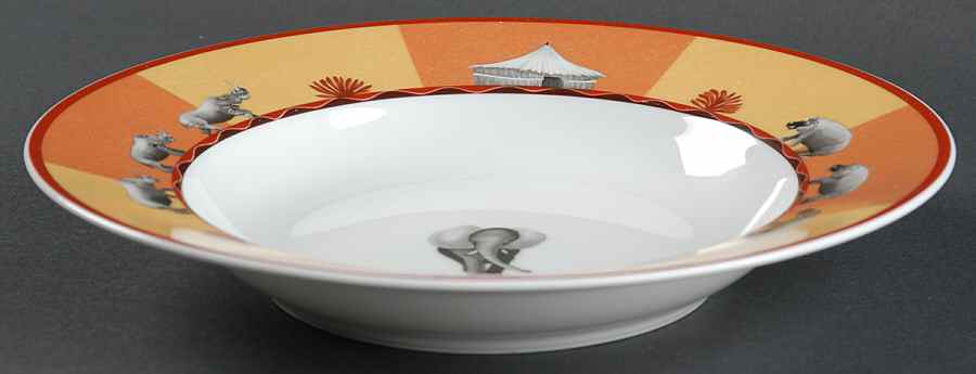 Africa Yellow-Orange Large Rim Soup Bowl by Hermes-1