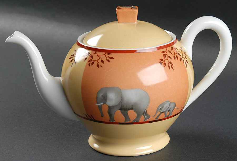 Africa Yellow-Orange Tea/Coffee Pot & Lid by Hermes-1