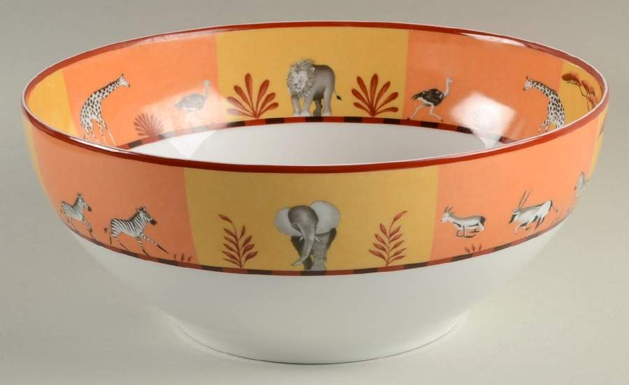 Africa Yellow-Orange 10" Large Salad Serving Bowl by Hermes-1