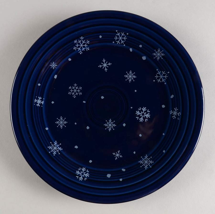 Fiesta Snowflake Blue Luncheon Plate by Homer Laughlin -1