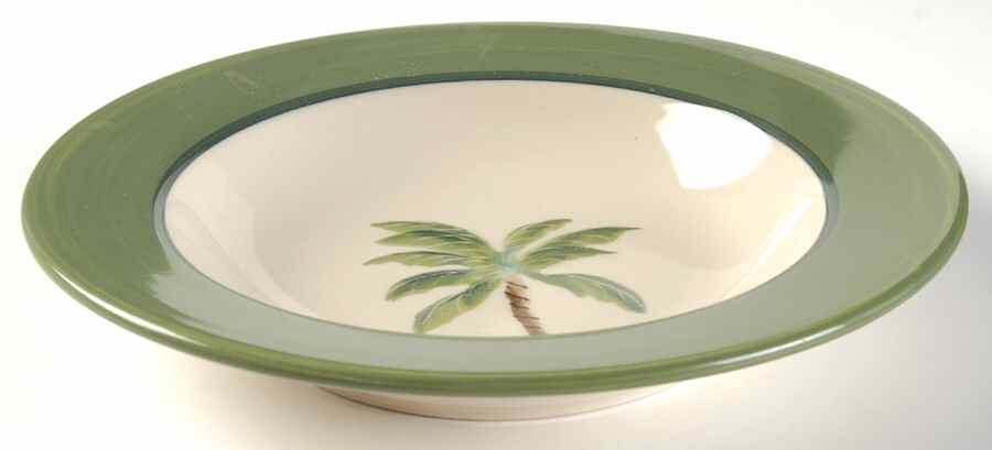 Palm Tree Large Rim Soup Bowl by Hartstone-1