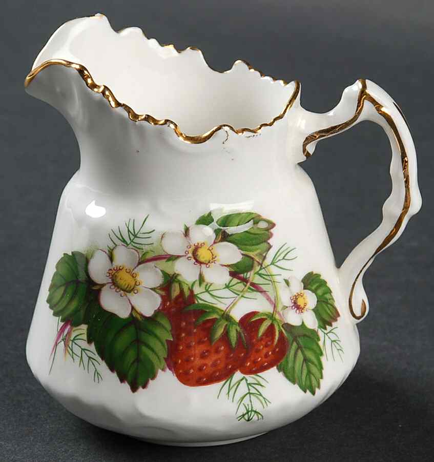 Strawberry Ripe (Scalloped, Embossed) Mini Creamer by Hammersley-1