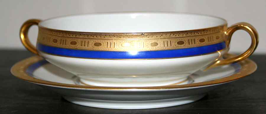 H3067 Flat Cream Soup Bowl & Saucer Set by Haviland-1