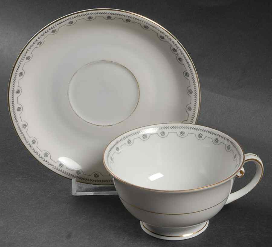 HWC29 Footed Cup & Saucer Set by HW (Germany, Czech)-1