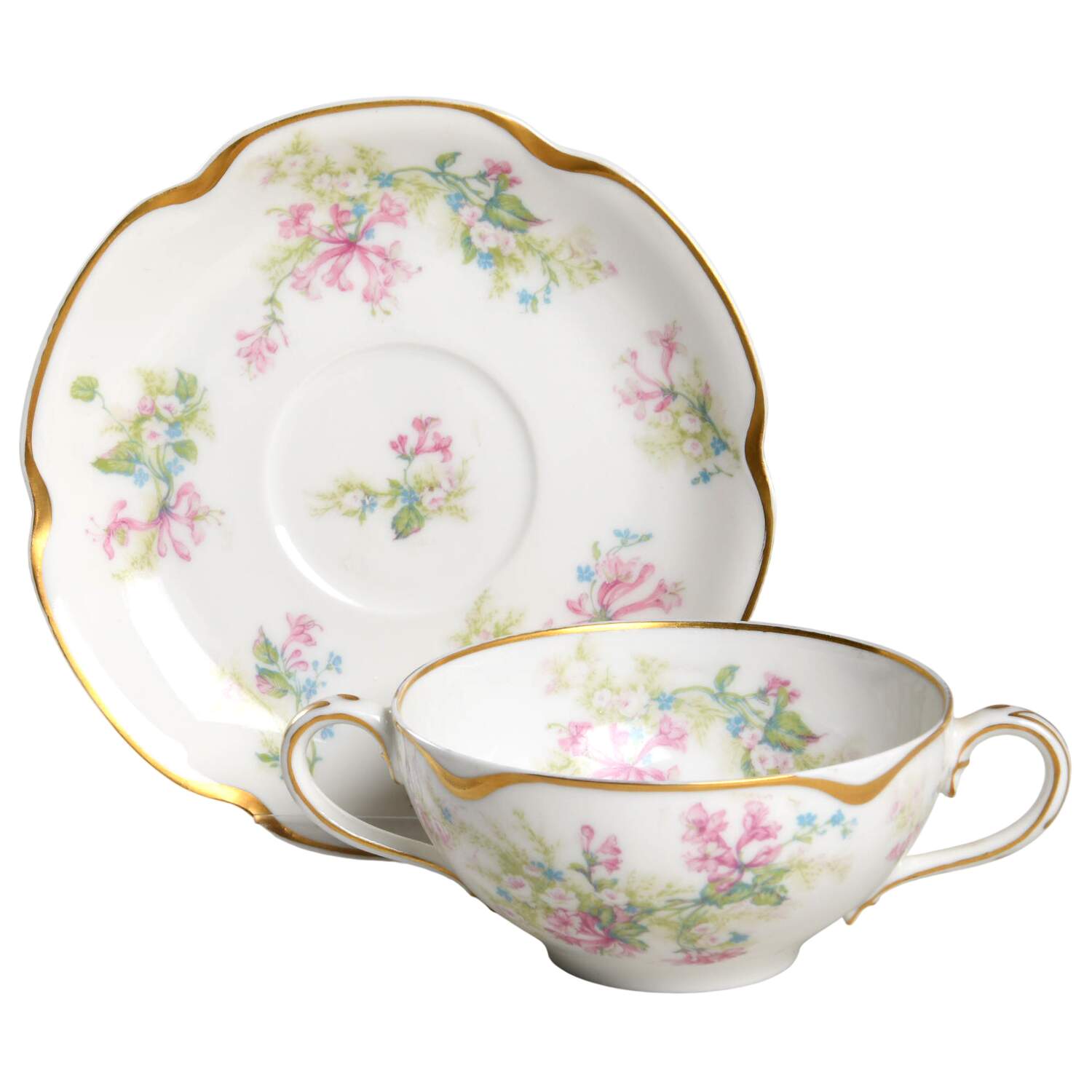 Schleiger 900-1 Flat Bouillon Cup & Saucer by Haviland-1