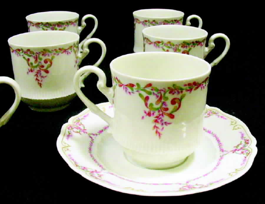 Carignan Footed Cup & Saucer Set by Haviland-1
