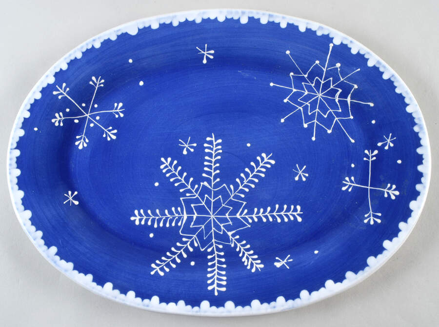Icicles 16" Oval Serving Platter by Hausenware-1