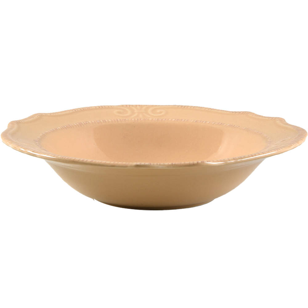 Natural Elements Tan Rim Soup Bowl by Home Trends-1