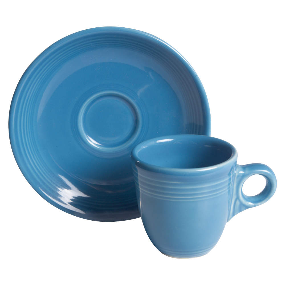 Fiesta Peacock (Intro 2005) Flat Demitasse Cup & Saucer Set by Homer Laughlin -1