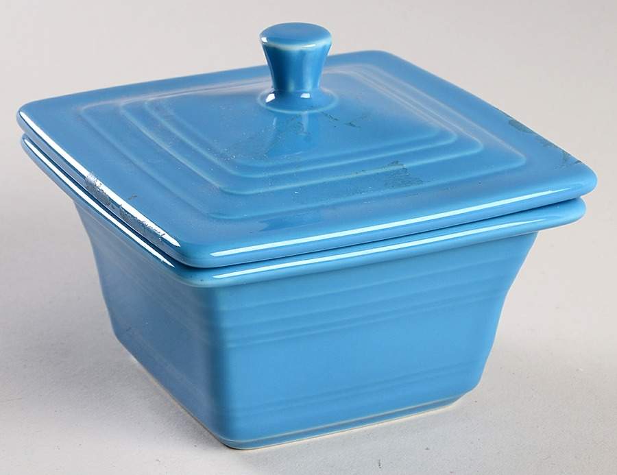 Fiesta Peacock (Intro 2005) Square Box & Lid by Homer Laughlin -1